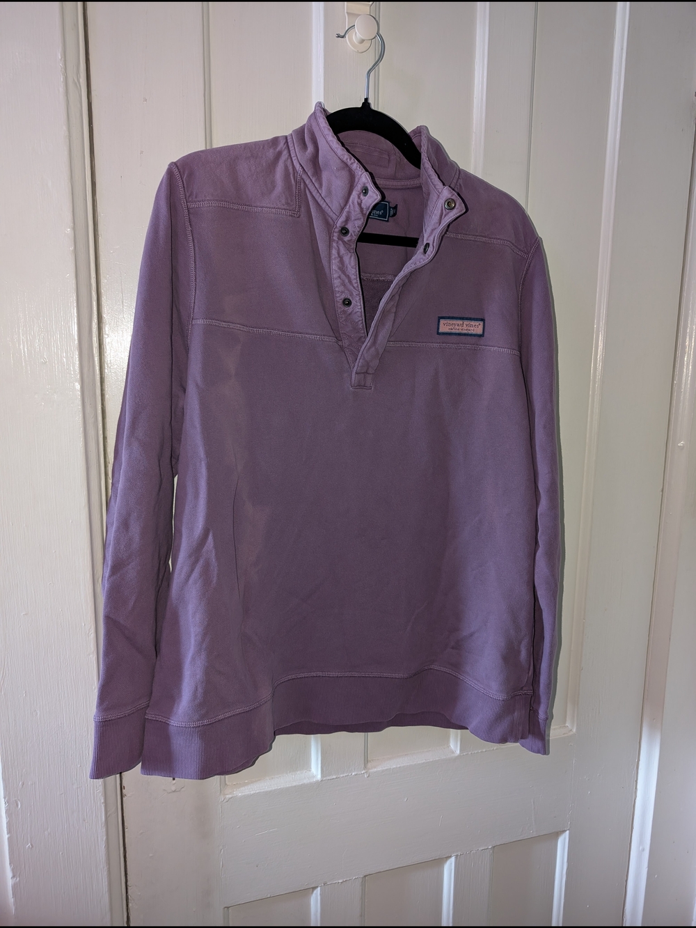 Vineyard Vines Purple Shep Shirt Pullover Sweatshirt Medium Snap Neck Prep